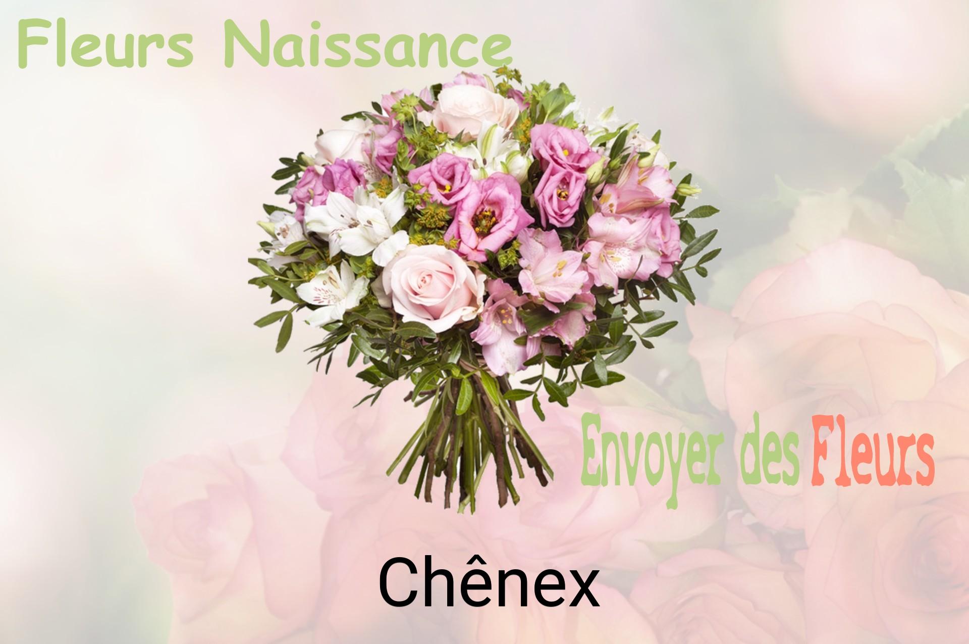 Bouquet de fleurs de naissance livré à Chênex